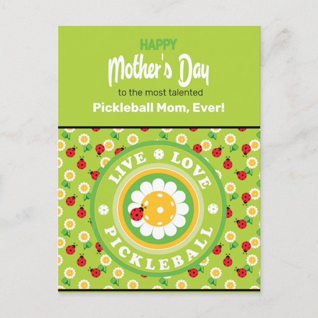 Happy Mother's Day for Pickleball Mom, cute Postcard (Front)