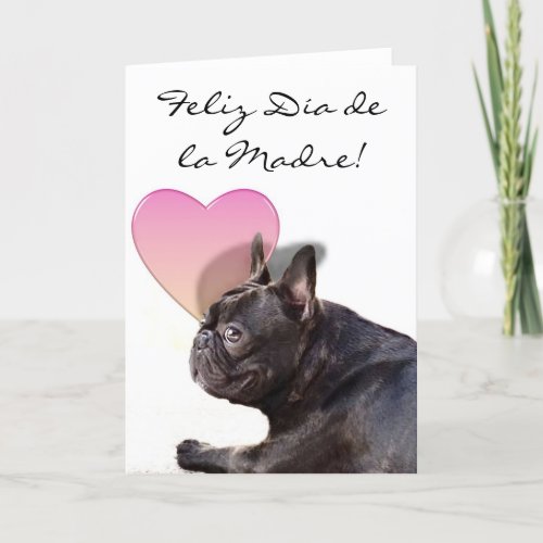 Happy Mothers day French bulldog greeting card