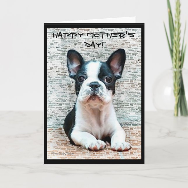Happy Mother's Day French Bulldog greeting card (Front)