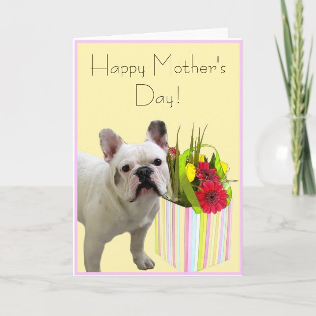 Happy Mother's Day French Bulldog greeting card (Front)