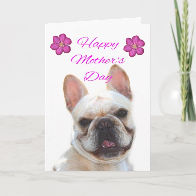 Happy Mother's Day French Bulldog Greeting Card (Front)