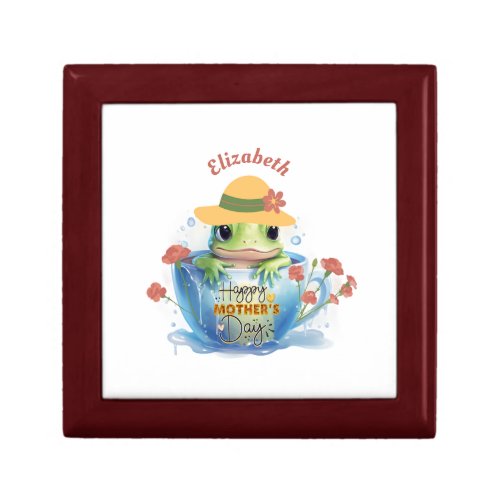 Happy Mothers Day Frog and Hat in a Teacup Gift Box