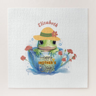 Happy Mother's Day Frog and Hat in a Teacup Jigsaw Puzzle