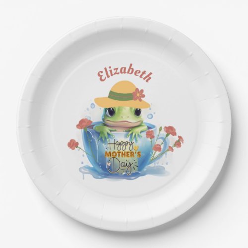 Happy Mothers Day Frog and Hat in a Teacup Paper Plates