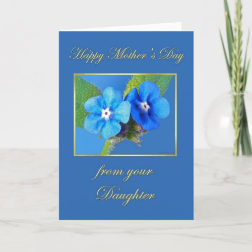 Happy Mothers Day From Daughter Blue Flower Card