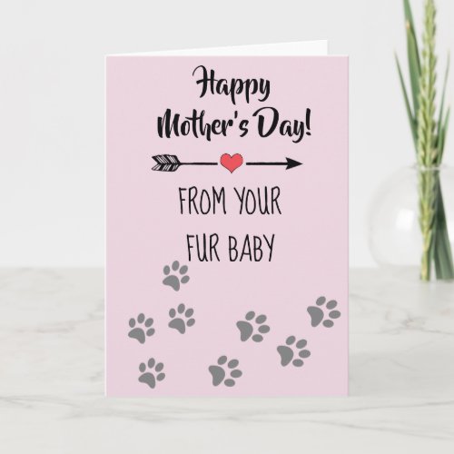 Happy Mothers day from Dog Cat Pet Fur Baby Card