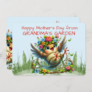 Happy Mother's Day from GRANDMA'S GARDEN Funny Bir Holiday Card