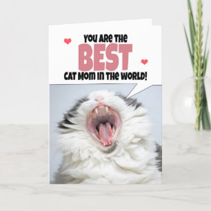 Happy Mothers Day From The Cat Cute Kitty Shouting Holiday Card