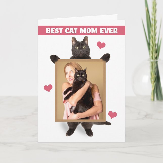 Happy Mothers Day From The Cat Your Picture Here  Holiday Card (Front)