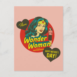 8 Cartes d'invitation avec enveloppes Wonder Woman™ 10x16cm