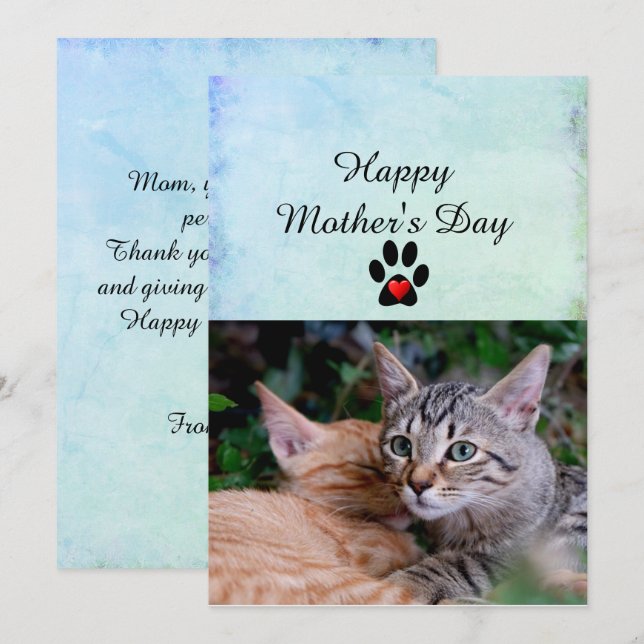 Happy Mother's Day From Your Cats Flat Card (Front/Back)