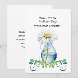 Happy Mother's Day from your daughter Single Daisy Note Card