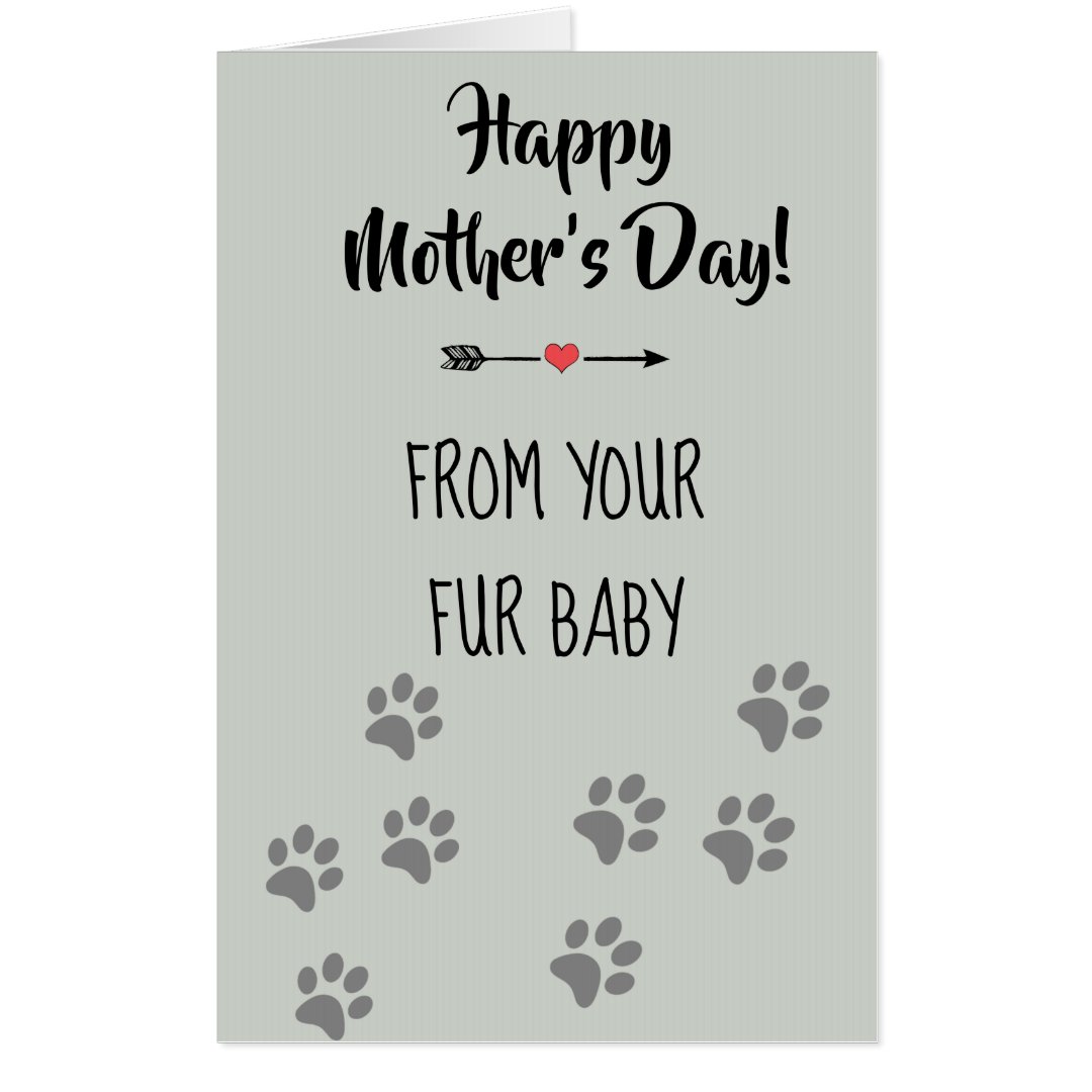 Happy Mother's Day from your Fur Baby Dog Cat Card | Zazzle