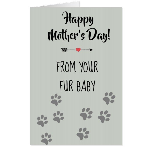 Happy Mother's Day from your Fur Baby Dog Cat Card (Front)