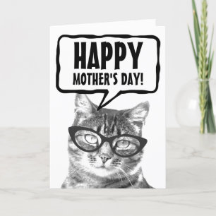 Happy Mother's Day funny cat custom greeting card