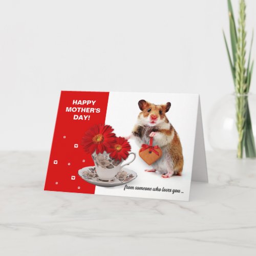 Happy Mothers Day Funny Hamster Custom Card