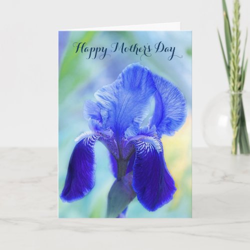 Happy Mothers Day  General  Painted Blue Iris Card