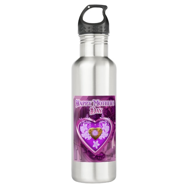 Happy Mothers Day Gift Stainless Steel Water Bottle (Front)