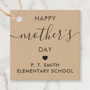 Happy Mother's Day Gift Tag, Mom Tag, Kraft Favor Tags