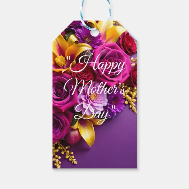 Happy Mother's Day  Gift Tags (A sweet floral touch for Mom's special day.  )