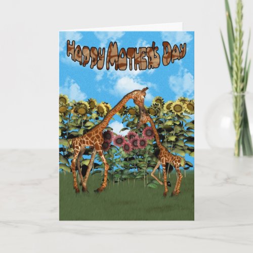 Happy Mothers Day Giraffe card