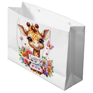Happy Mothers Day Giraffe Large Gift Bag