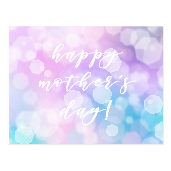 Happy Mother's Day! Glam Purple Bokeh Sparkles Postcard
