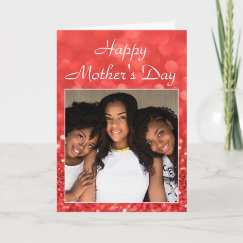 Happy Mother's Day Glitter Cherished Family Photo