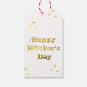 Happy mothers day. Gold simple script calligraphy  Gift Tags