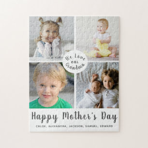 Happy Mother's Day Grandma Photo Collage Jigsaw Puzzle