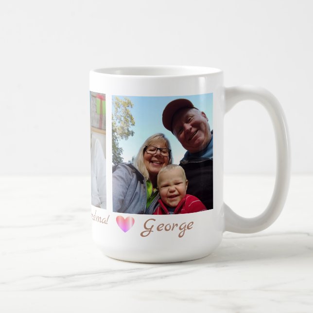 Happy Mothers Day Grandma with 3 photos Coffee Mug (Right)