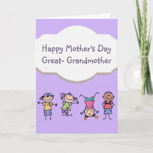 Happy Mother's Day Great-Grandmother Fun Kids Card