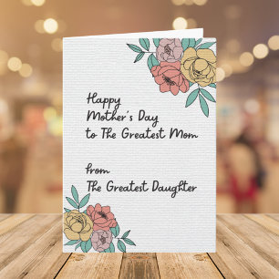 Happy Mothers Day Great Mom Floral Pastel Flowers Card