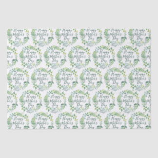 Happy Mother's Day Greenery Foliage Wreath Tissue Paper