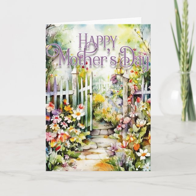 Happy Mother's Day Greeting Card - Pretty Garden (Front)