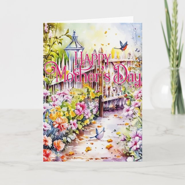 Happy Mother's Day Greeting Card - Pretty Garden (Front)