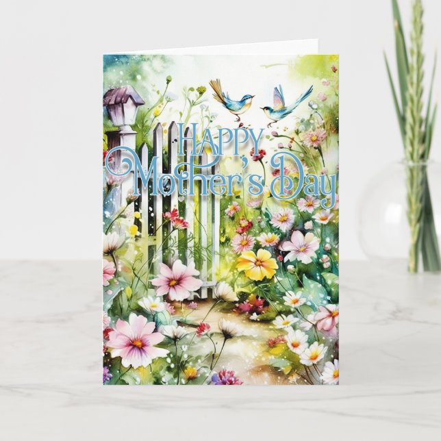 Happy Mother's Day Greeting Card - Pretty Garden (Front)