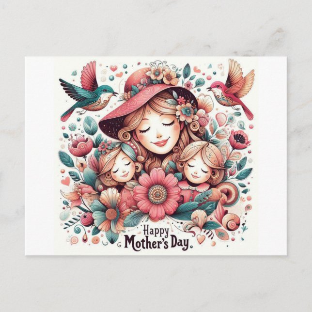 Happy mother's day Greeting postcards  (Front)