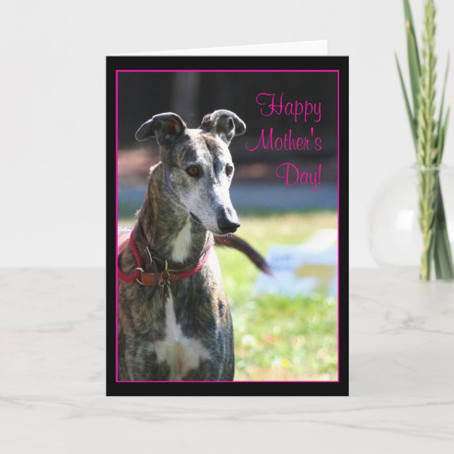 Happy Mother's Day Greyhound greeting card (Front)