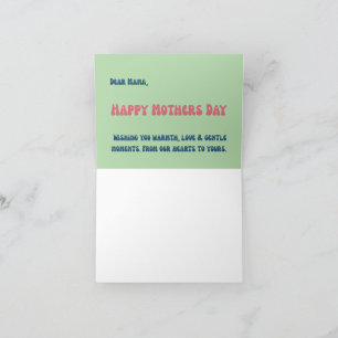 Happy Mothers Day Groovy Typography Greeting Thank You Card