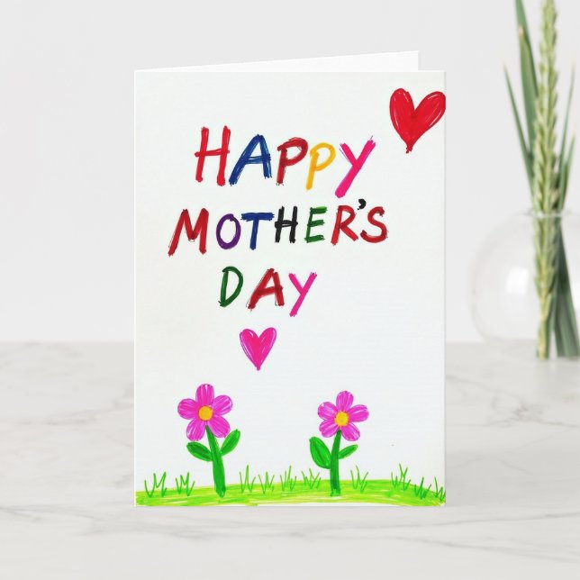Happy Mothers Day Hand Drawn Card (Front)