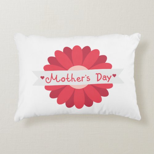 Happy Mothers Day Handwritten Lettering Gift Edi Accent Pillow