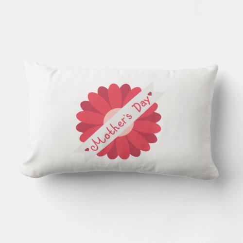 Happy Mothers Day Handwritten Lettering Gift Lumbar Pillow