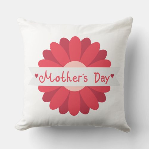 Happy Mothers Day Handwritten Lettering Gift Throw Pillow