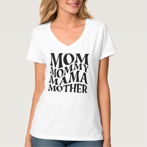 Happy Mothers Day Handwritten Lettering T_Shirt