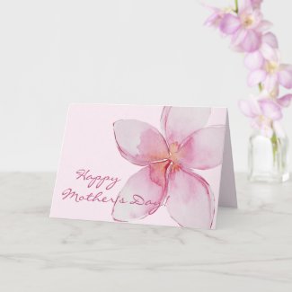 Happy Mother's Day - Hawaiian Watercolor Flower  Card
