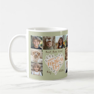 Happy Mother's Day Heart 8 Photo Collage Coffee Mug