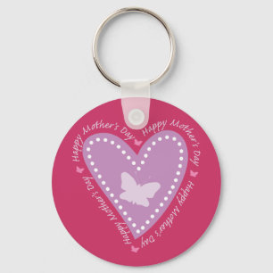 Happy Mothers Day Heart & Butterfly Keychain
