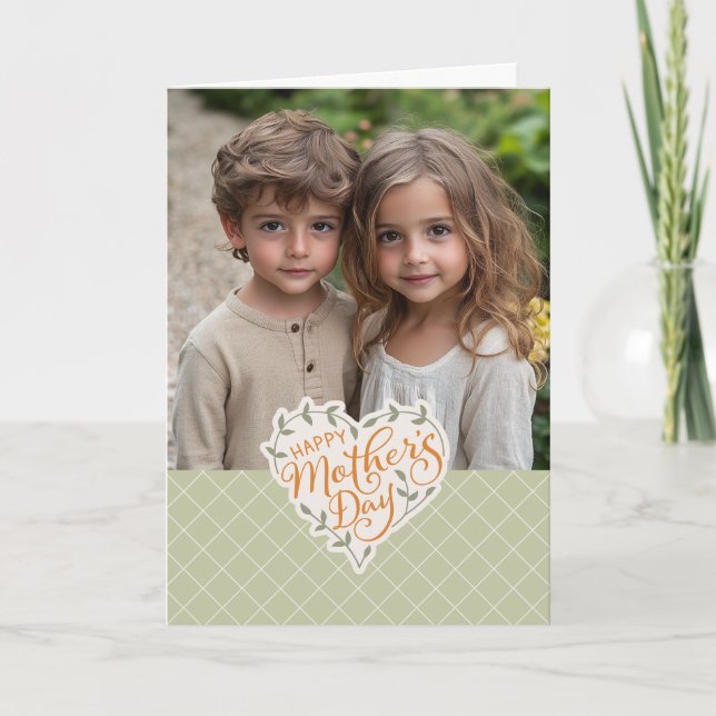 Happy Mother's Day Heart Folded Greeting Card (Front)