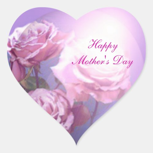 Happy Mothers Day Heart Sticker